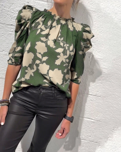 Saar | Blouse Pompmouw Ruche