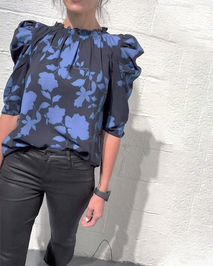 Saar | Blouse Pompmouw Ruche