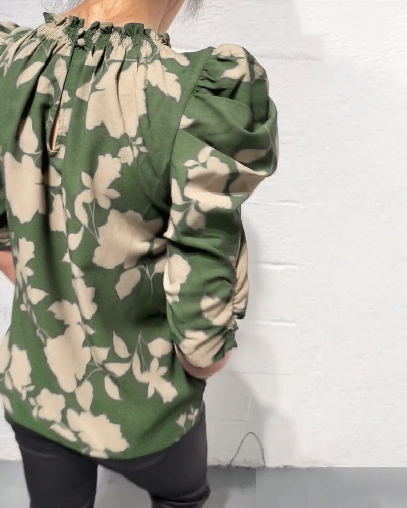 Saar | Blouse Pompmouw Ruche