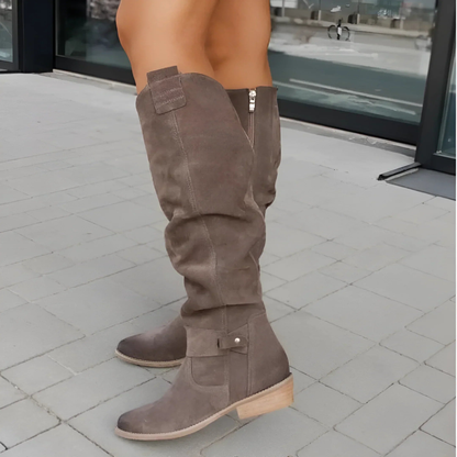 Valerie | Stijlvolle Suède Knieboots