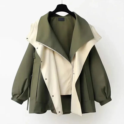 Camille | Moderne Tweekleurige Trenchcoat